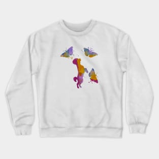 Poodle Art Colorful With Butterfly Butterflies Crewneck Sweatshirt